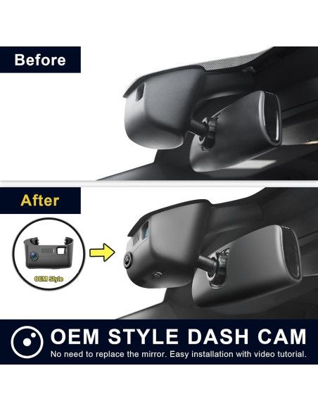 Cámara Dash 4K Delantera y 1080P Trasera Mangoal para Dodge Challenger 2015-2023