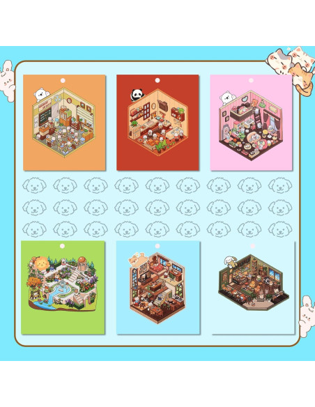 Set de Stickers 3D Reutilizables Lestp - 6 Piezas para DIY