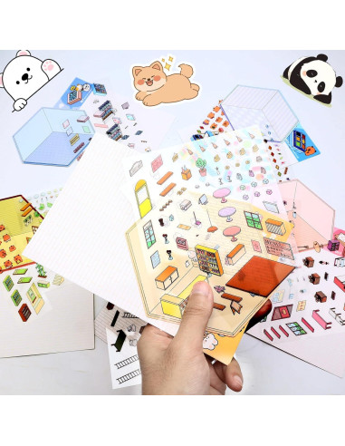 Set de Stickers 3D Reutilizables Lestp - 6 Piezas para DIY