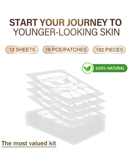 192 Piezas Parches Antienvejecimiento Faciales - Suaviza Arrugas