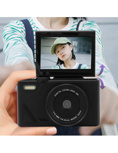 Cámara Digital Denash 75MP 5K Compacta con Zoom 18X