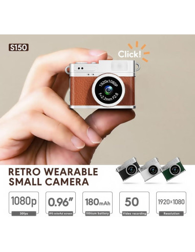 Cámara Digital Mini Retro RWSEFK S150 1080P HD 0.96" IPS