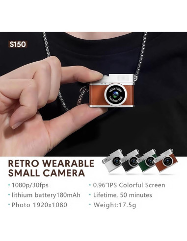 Cámara Digital Mini Retro RWSEFK S150 1080P HD 0.96" IPS