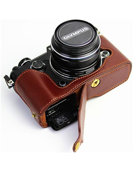 Funda de Cuero Real BolinUS para Cámara Olympus PEN-F