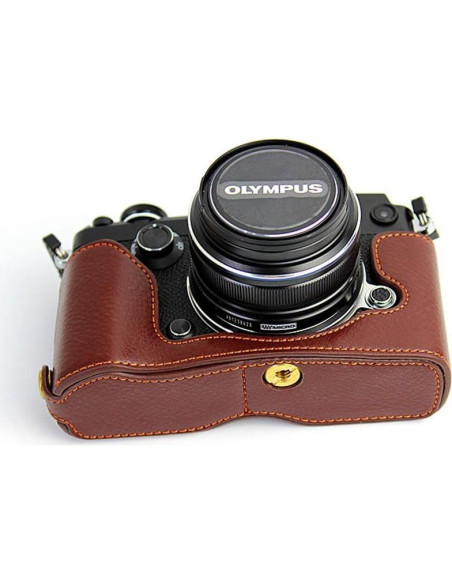 Funda de Cuero Real BolinUS para Cámara Olympus PEN-F