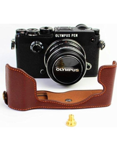 Funda de Cuero Real BolinUS para Cámara Olympus PEN-F
