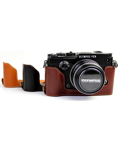 Funda de Cuero Real BolinUS para Cámara Olympus PEN-F
