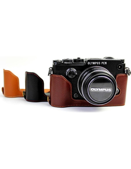 Funda de Cuero Real BolinUS para Cámara Olympus PEN-F
