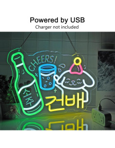 Letrero Neón Cheers CNBEYOUNG 40.96x30.99cm USB Regulable 2