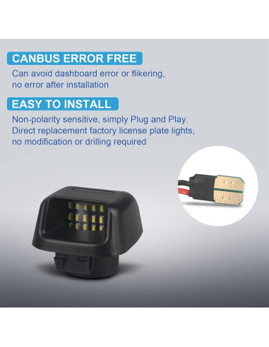 Luces de Matrícula LED MbuyDIY 6000K para Nissan y Suzuki - Paquete de 2