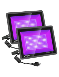 Paquete de 2 luces LED negras 100W IP66 XYCN para fiestas