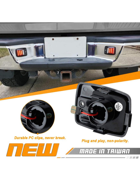 Luz de Placa de Licencia LED HERCOO Blanca con Neón Rojo - 2 Piezas