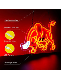 Letrero de neón LED Laporwee 43x33 cm para bar y dormitorio 2