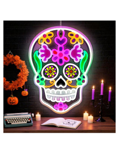 Luz de Neón Calavera LED Yulloyello, 10 Niveles de Brillo