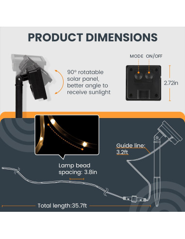 Luces de Cuerda Solares GIGALUMI 200 LEDs 21.8 m IP65