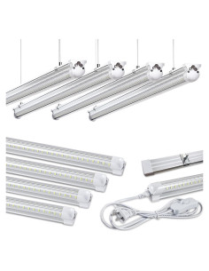 8 Pack Luz LED T8 4FT Skymoatled 50W 7500LM 6000K