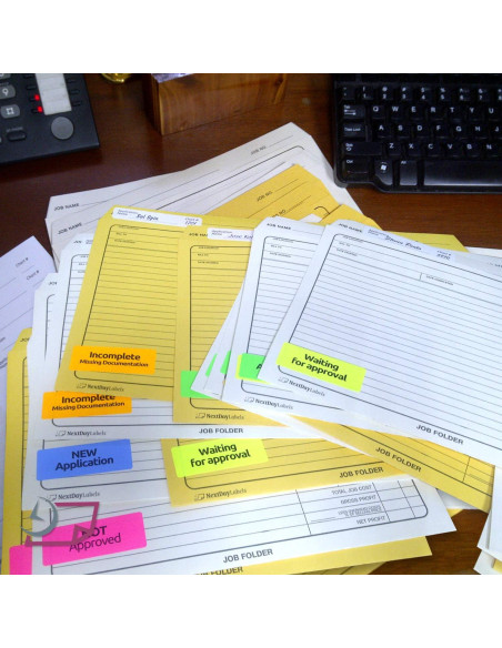 Etiquetas Neón Naranja Fluorescente 1" x 2-5/8" - 3000 Pzs Etiquetas Neón Naranja Fluorescente 1" x 2-5/8" - 3000 Pzs