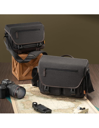 Bolsa de Mensajero para Cámara Cwatcun Pequeña Negra 30x14x21cm