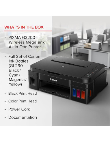 Impresora Canon G3200 MegaTank Todo en Uno Inalámbrica
