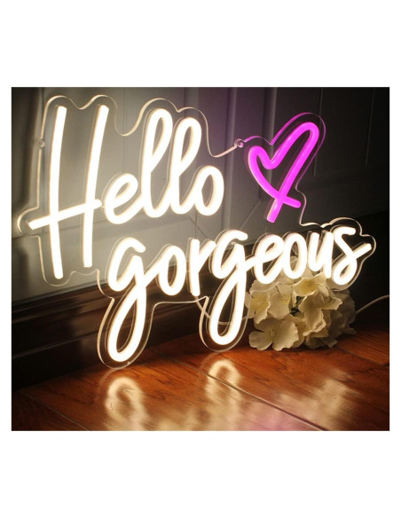 Luz de Neón LED Hola Preciosa DAKABUKA 42x28cm Regulable