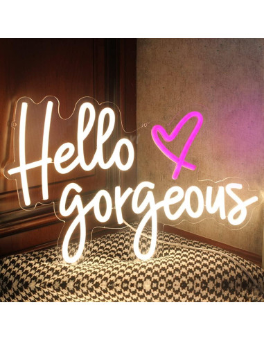 Luz de Neón LED Hola Preciosa DAKABUKA 42x28cm Regulable