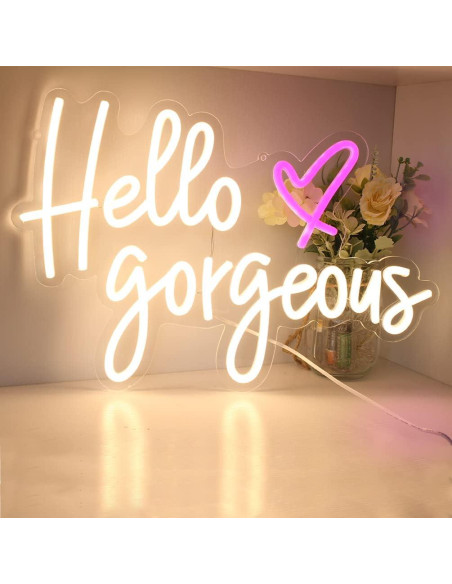Luz de Neón LED Hola Preciosa DAKABUKA 42x28cm Regulable