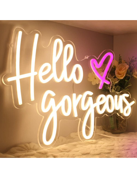 Luz de Neón LED Hola Preciosa DAKABUKA 42x28cm Regulable
