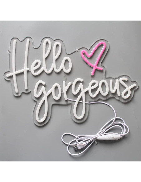 Luz de Neón LED Hola Preciosa DAKABUKA 42x28cm Regulable