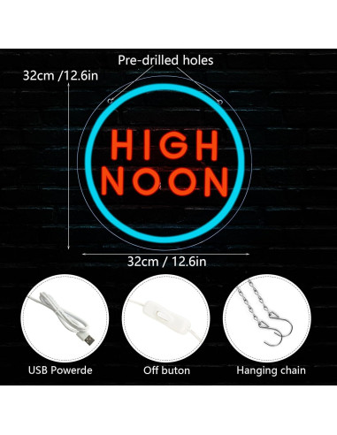 Luz de Neón Rosa WonderfulLife 40.6x30.5 cm USB para Bar