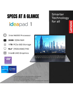 Laptop Lenovo IdeaPad 15.6" FHD, 20GB RAM, 1TB SSD, Intel 2