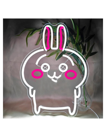 Luz de Neón Kawaii Usagi LED 42.93x31.50 cm para Decoración