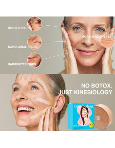 Cinta de Kinesiología Facial Beige - Levantamiento Antienvejecimiento 2