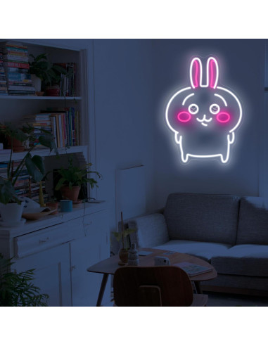Luz de Neón Kawaii Usagi LED 42.93x31.50 cm para Decoración