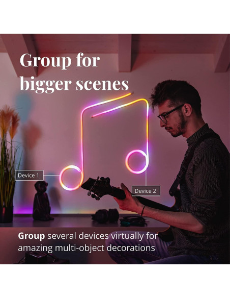 Tira LED RGB Flexible Twinkly Flex 3m, Control App, USB-C