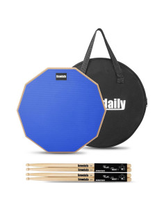 Pad de Práctica de Batería GrowDaily 12" + 4 Baquetas Arce