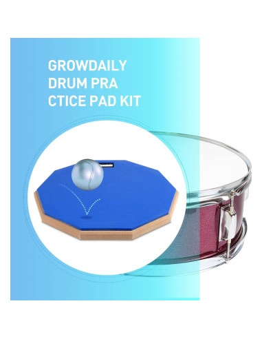 Pad de Práctica de Batería GrowDaily 12" + 4 Baquetas Arce