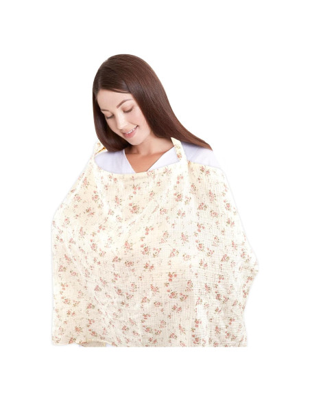 Cubierta de Lactancia DAYEEBALL Floral de Algodón Muslín