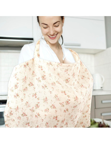 Cubierta de Lactancia DAYEEBALL Floral de Algodón Muslín