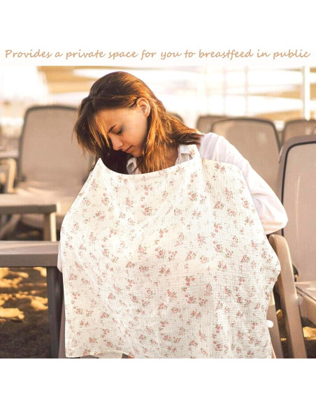 Cubierta de Lactancia DAYEEBALL Floral de Algodón Muslín