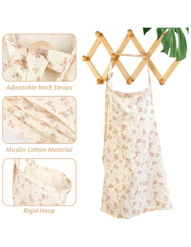 Cubierta de Lactancia DAYEEBALL Floral de Algodón Muslín