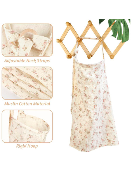 Cubierta de Lactancia DAYEEBALL Floral de Algodón Muslín