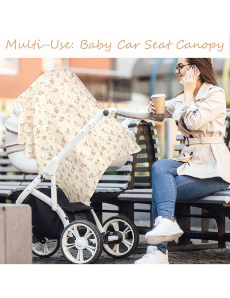 Cubierta de Lactancia DAYEEBALL Floral de Algodón Muslín