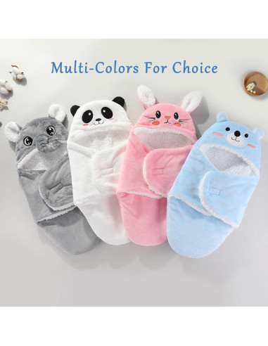 Manta de Envoltura con Capucha Winmany Oso Azul 3-6 Meses