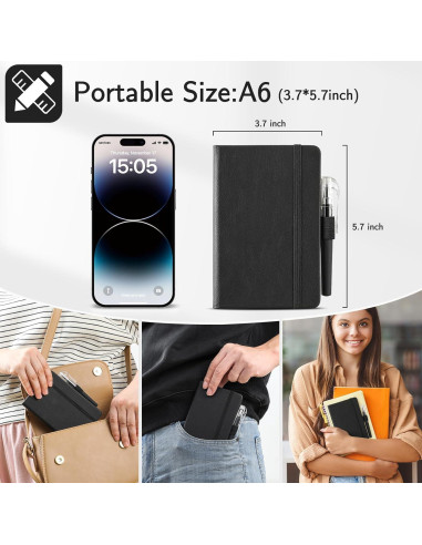 Cuadernos de Bolsillo NETANY A6 - 4 Piezas, 416 Páginas