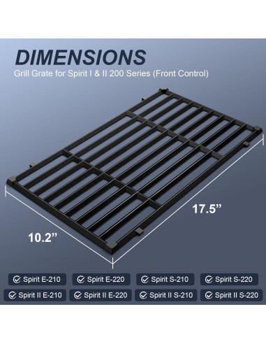 Rejillas de Parrilla Uniflasy para Weber Spirit 7637 - 2 Piezas