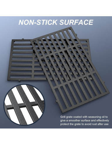 Rejillas de Parrilla Uniflasy para Weber Spirit 7637 - 2 Piezas