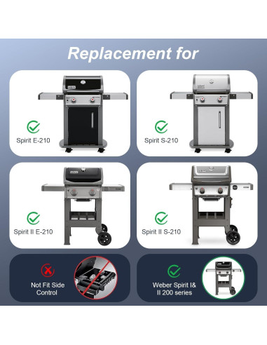 Rejillas de Parrilla Uniflasy para Weber Spirit 7637 - 2 Piezas