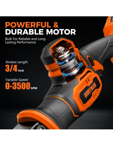 Sierra Recíproca Inalámbrica Alloyman 20V con 2 Baterías 2.0Ah