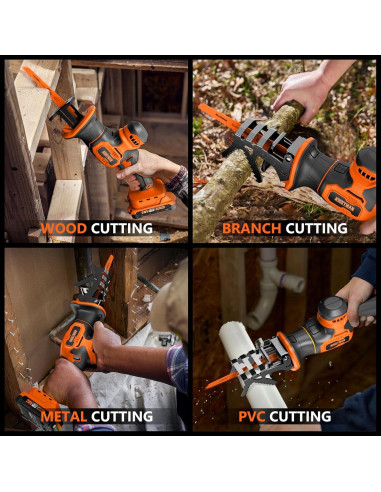 Sierra Recíproca Inalámbrica Alloyman 20V con 2 Baterías 2.0Ah