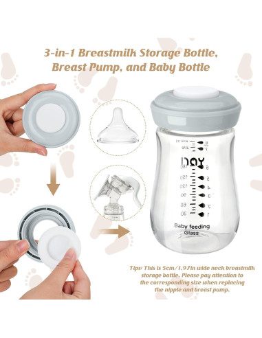Botellas de Almacenamiento de Leche Materna yanyoyo 160ml Paquete de 4